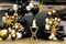 FOTIOMRG Black and Gold Balloons Garland Arch Kit, 5 10 12 18inch Black Gold Confetti Latex Balloons for Graduation New Year Anniversary Birthday Party Decorations